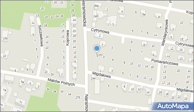 Poznań, Pomarańczowa, 2, mapa Poznania