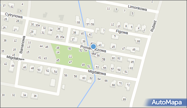 Poznań, Pomarańczowa, 56a, mapa Poznania