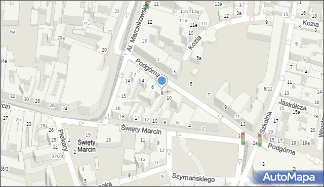Poznań, Podgórna, 8, mapa Poznania