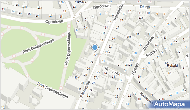 Poznań, Półwiejska, 22, mapa Poznania