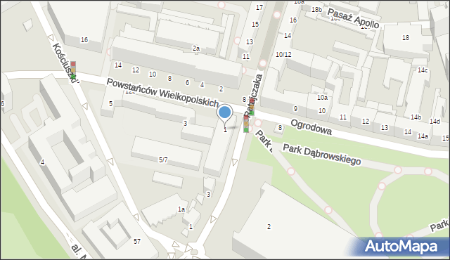 Poznań, Powstańców Wielkopolskich, 1, mapa Poznania