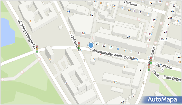 Poznań, Powstańców Wielkopolskich, 14b, mapa Poznania