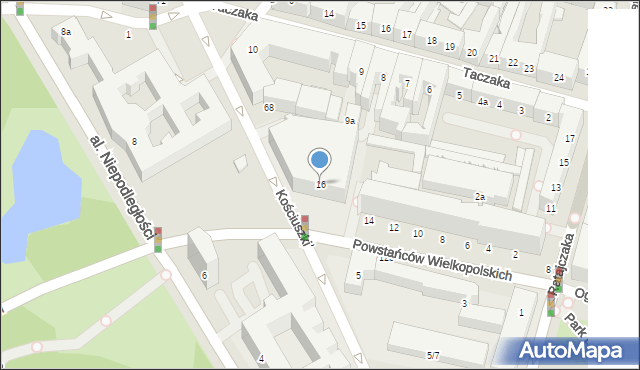 Poznań, Powstańców Wielkopolskich, 16, mapa Poznania