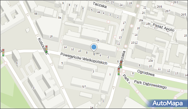 Poznań, Powstańców Wielkopolskich, 6, mapa Poznania