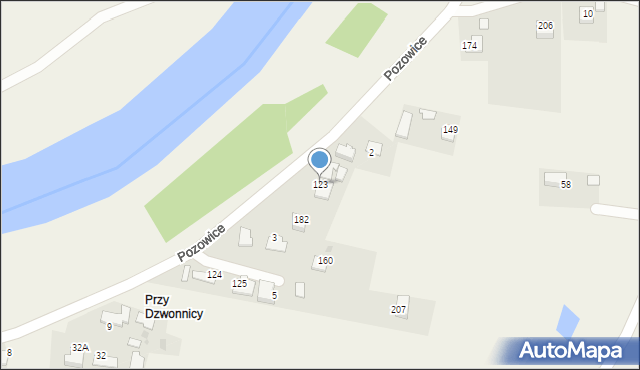 Pozowice, Pozowice, 123, mapa Pozowice