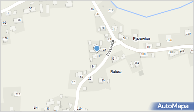 Pozowice, Pozowice, 133, mapa Pozowice