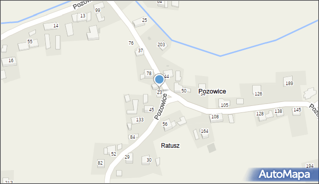 Pozowice, Pozowice, 23, mapa Pozowice