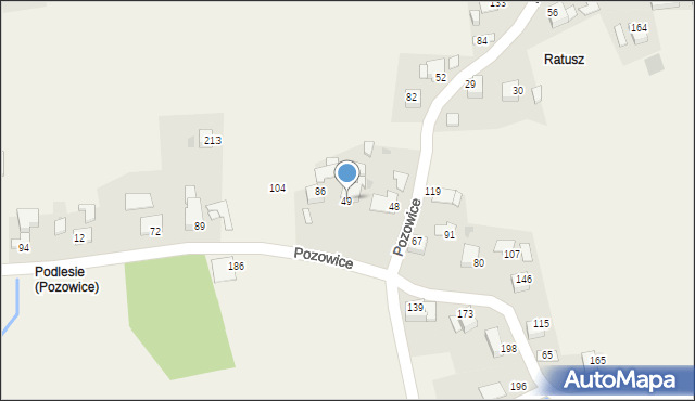 Pozowice, Pozowice, 49, mapa Pozowice