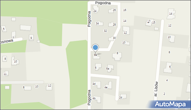 Prace Duże, Pogodna, 8a, mapa Prace Duże