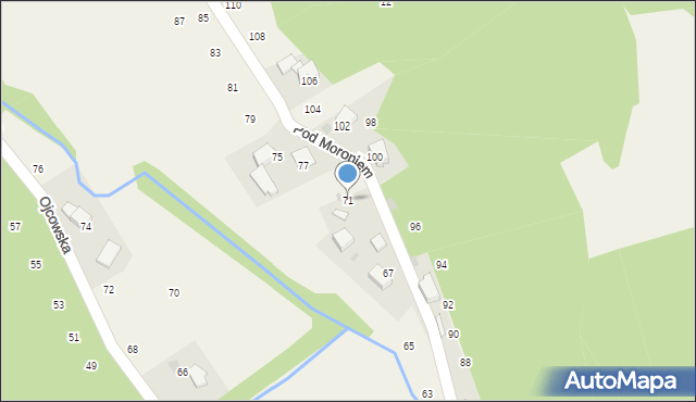 Prądnik Korzkiewski, Pod Moroniem, 71, mapa Prądnik Korzkiewski