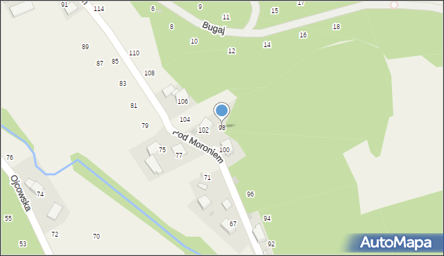 Prądnik Korzkiewski, Pod Moroniem, 98, mapa Prądnik Korzkiewski