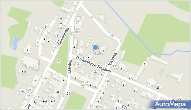 Praszka, Powstańców Śląskich, 7, mapa Praszka