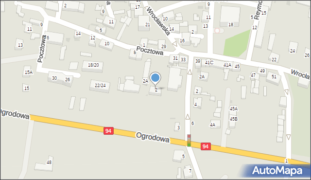 Prochowice, Pocztowa, 2, mapa Prochowice