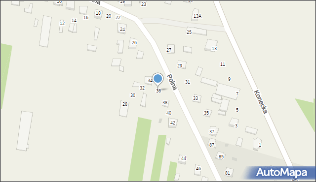 Proćwin, Polna, 36, mapa Proćwin