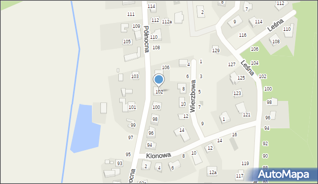 Promnice, Północna, 102, mapa Promnice