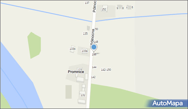 Promnice, Północna, 146, mapa Promnice