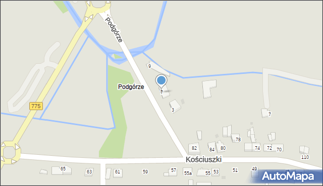 Proszowice, Podgórze, 7, mapa Proszowice