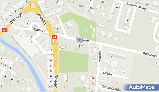 Prudnik, Podgórna, 1, mapa Prudnik