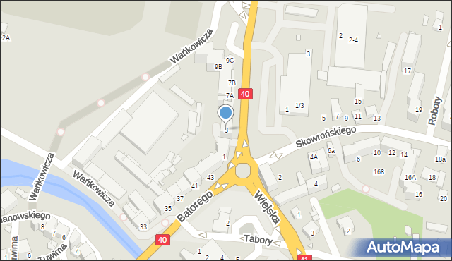 Prudnik, Powstańców Śląskich, 3, mapa Prudnik