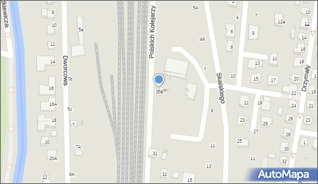 Pruszcz Gdański, Polskich Kolejarzy, 30a, mapa Pruszcz Gdański