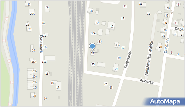 Pruszcz Gdański, Polskich Kolejarzy, 34, mapa Pruszcz Gdański