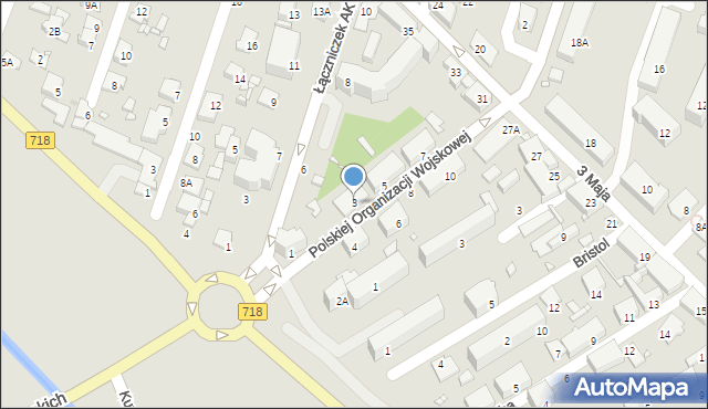 Pruszków, Polskiej Organizacji Wojskowej, 3, mapa Pruszków