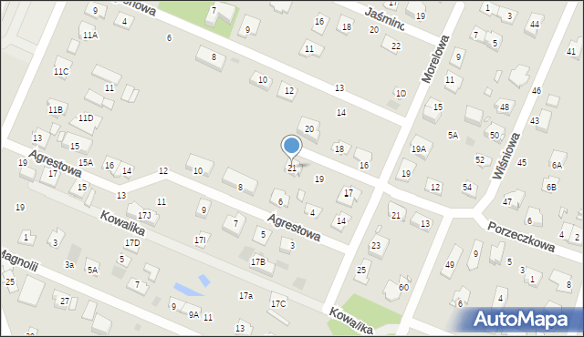 Pruszków, Porzeczkowa, 21, mapa Pruszków