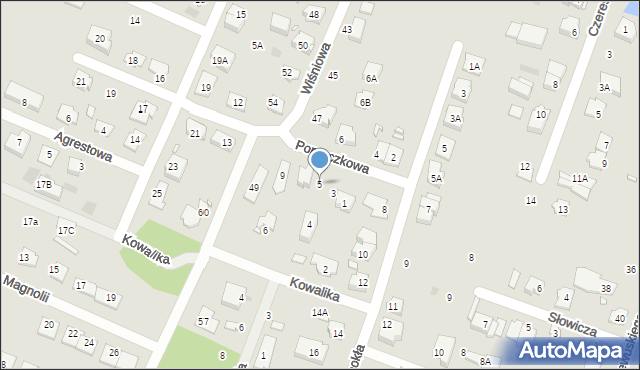 Pruszków, Porzeczkowa, 5, mapa Pruszków