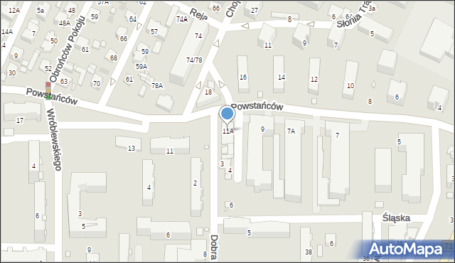 Pruszków, Powstańców, 11A, mapa Pruszków