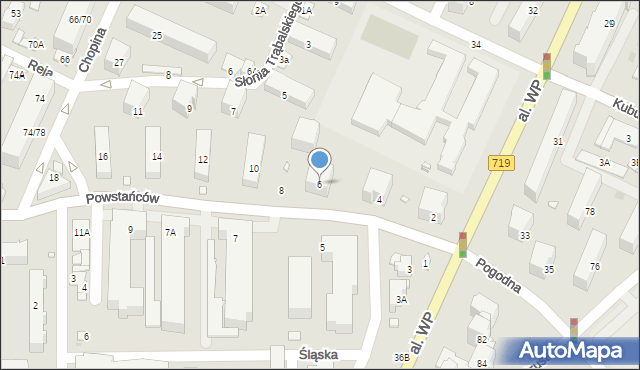 Pruszków, Powstańców, 6, mapa Pruszków