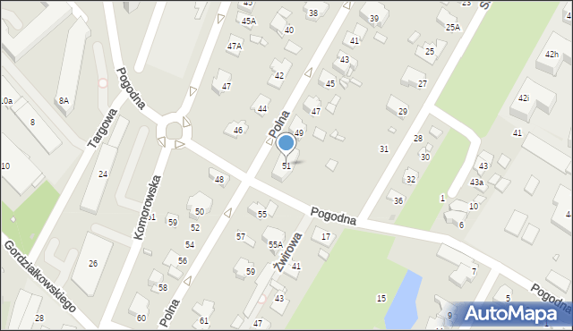 Pruszków, Polna, 51, mapa Pruszków