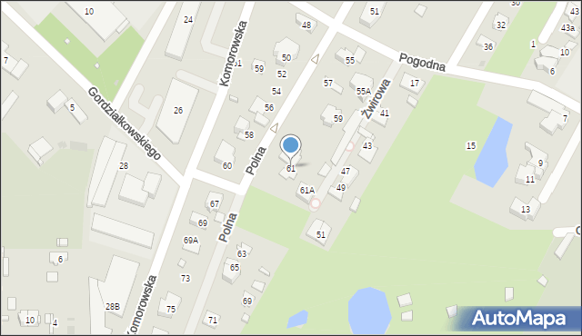 Pruszków, Polna, 61, mapa Pruszków