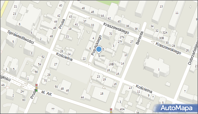 Pruszków, Potulickiego A., hr., 7, mapa Pruszków