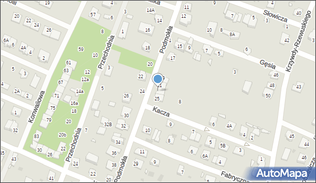 Pruszków, Podmokła, 23, mapa Pruszków