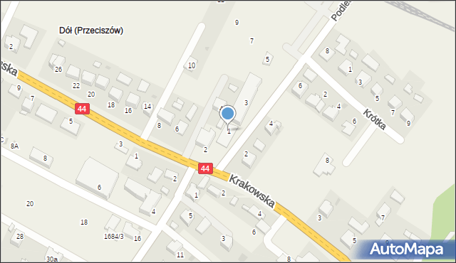 Przeciszów, Podlesie, 1, mapa Przeciszów