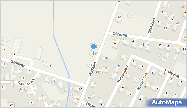 Przeciszów, Podlesie, 103, mapa Przeciszów