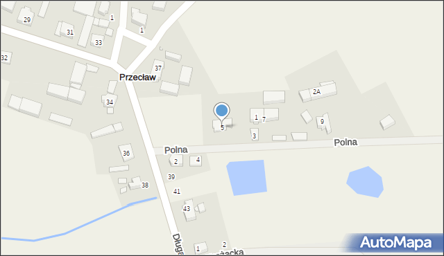 Przecław, Polna, 5, mapa Przecław