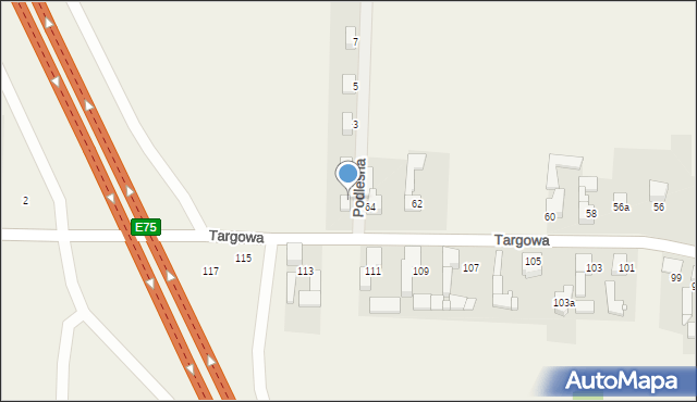 Przeczyce, Podleśna, 1a, mapa Przeczyce