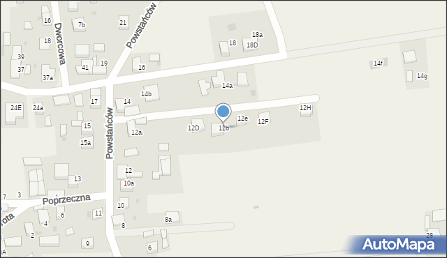 Przegędza, Powstańców, 12b, mapa Przegędza