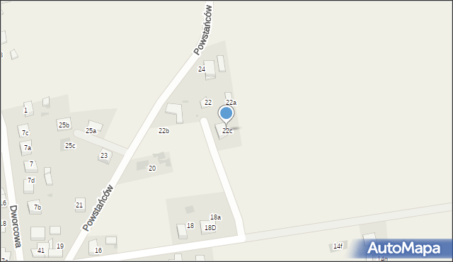 Przegędza, Powstańców, 22c, mapa Przegędza