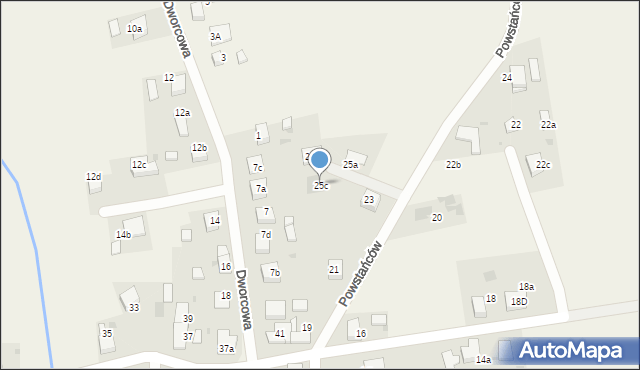 Przegędza, Powstańców, 25c, mapa Przegędza