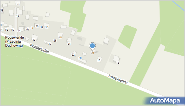 Przeginia Duchowna, Podświerkle, 18, mapa Przeginia Duchowna