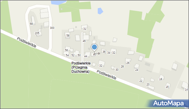 Przeginia Duchowna, Podświerkle, 40, mapa Przeginia Duchowna