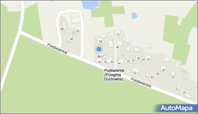 Przeginia Duchowna, Podświerkle, 56, mapa Przeginia Duchowna