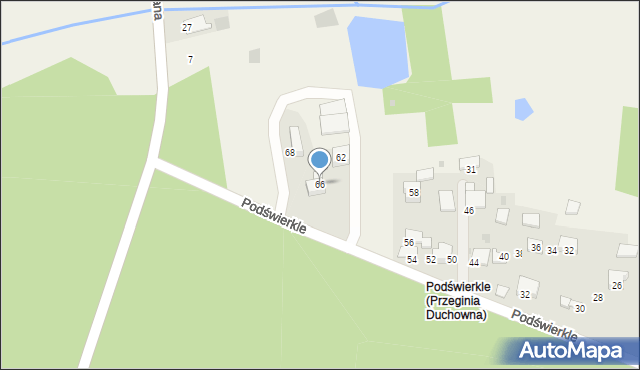 Przeginia Duchowna, Podświerkle, 66, mapa Przeginia Duchowna