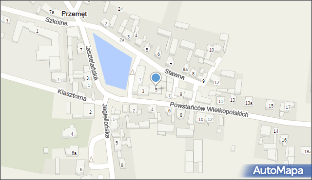 Przemęt, Powstańców Wielkopolskich, 5, mapa Przemęt