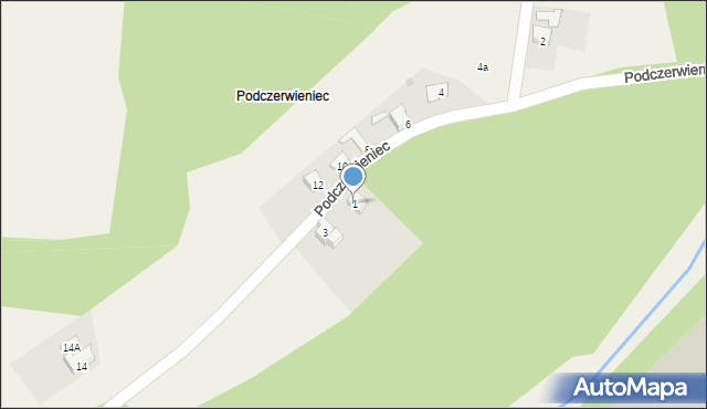 Przybędza, Podczerwieniec, 1, mapa Przybędza