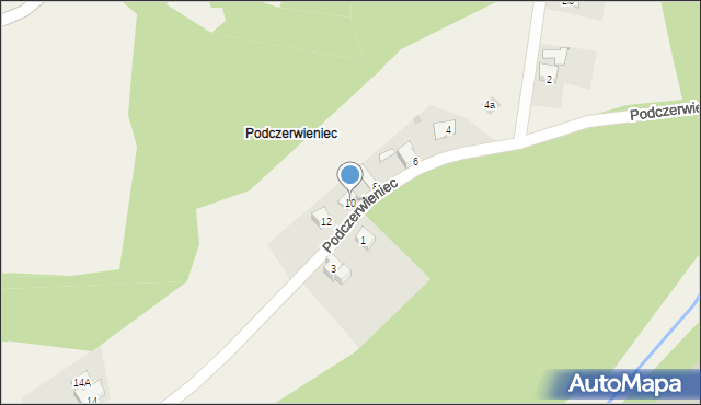 Przybędza, Podczerwieniec, 10, mapa Przybędza