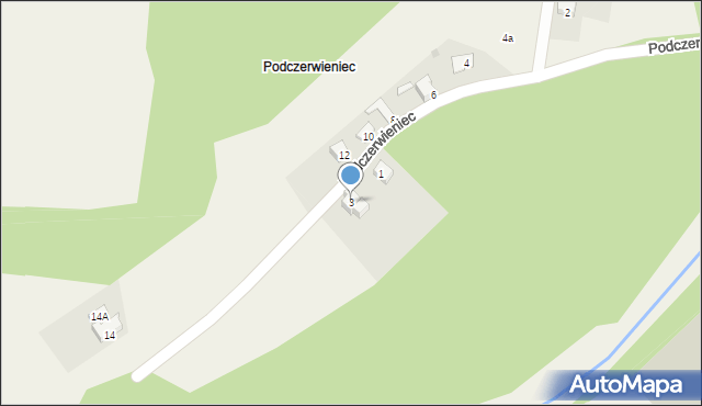 Przybędza, Podczerwieniec, 3, mapa Przybędza