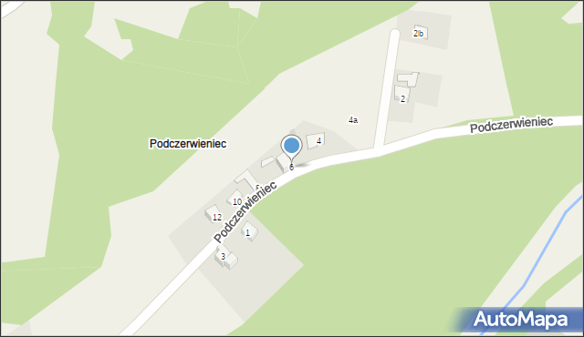 Przybędza, Podczerwieniec, 6, mapa Przybędza